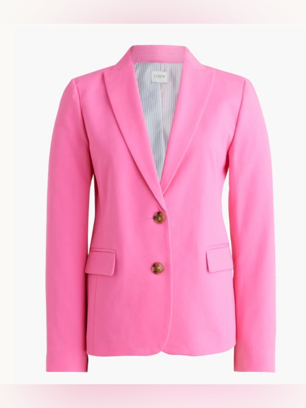J.Crew Pink Cotton Blend Two Button Blazer Size 14 BP095 Preppy Barbiecore NEW
